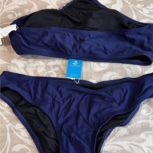 Cupshe Navy Embroidered Bikini Set - Picture 4 of 5